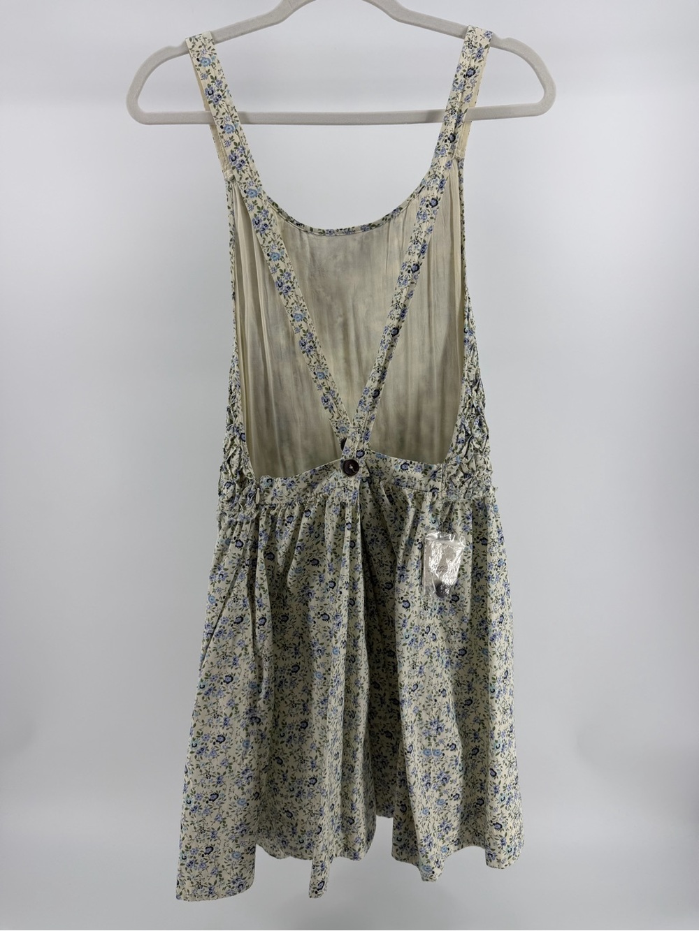 NWT Free People Petunia Mini Dress, Cream Blue Floral, Women's Medium - Picture 8 of 16